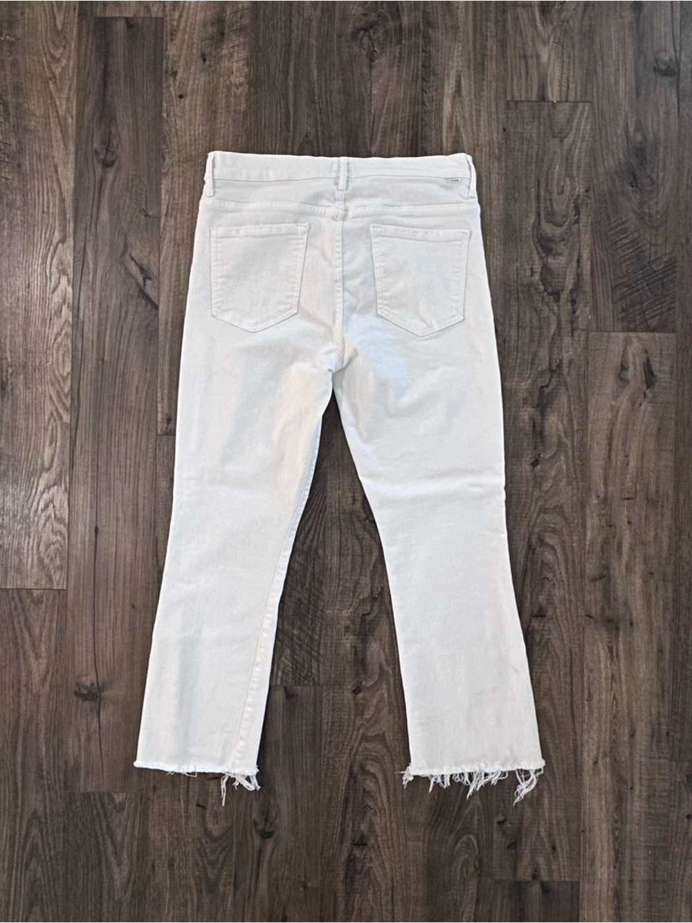 Mother The Insider Crop Step Fray White Jeans - Picture 8 of 9
